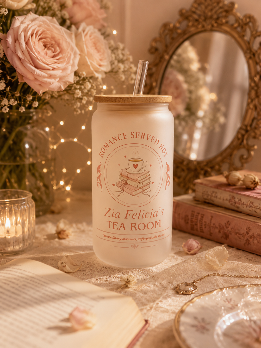 Zia Felicia's Tea Room - Tumbler in Vetro 520 ml